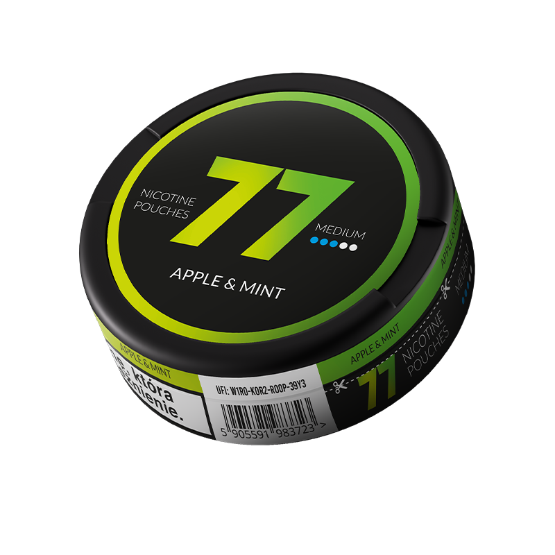 77 Nicotine Pouches Apple Mint 10mg - 5 Pack -