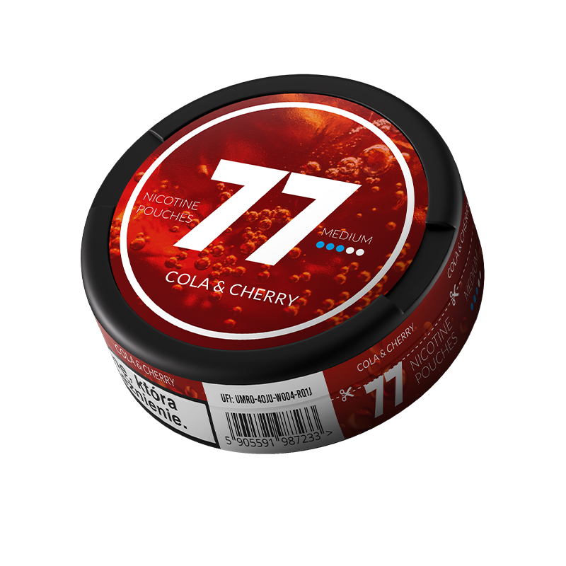 77 Nicotine Pouches Cola Cherry 10mg - 5 Pack -