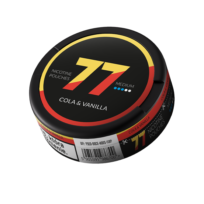 77 Nicotine Pouches Cola Vanilla 10mg - 5 Pack -