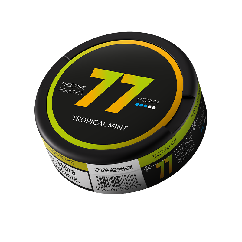 77 Nicotine Pouches Tropical Mint 10mg - 5 Pack -