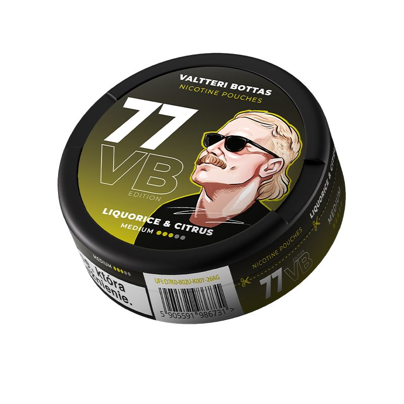 77 Nicotine Pouches Liquorice Citrus 10mg - 5 Pack -