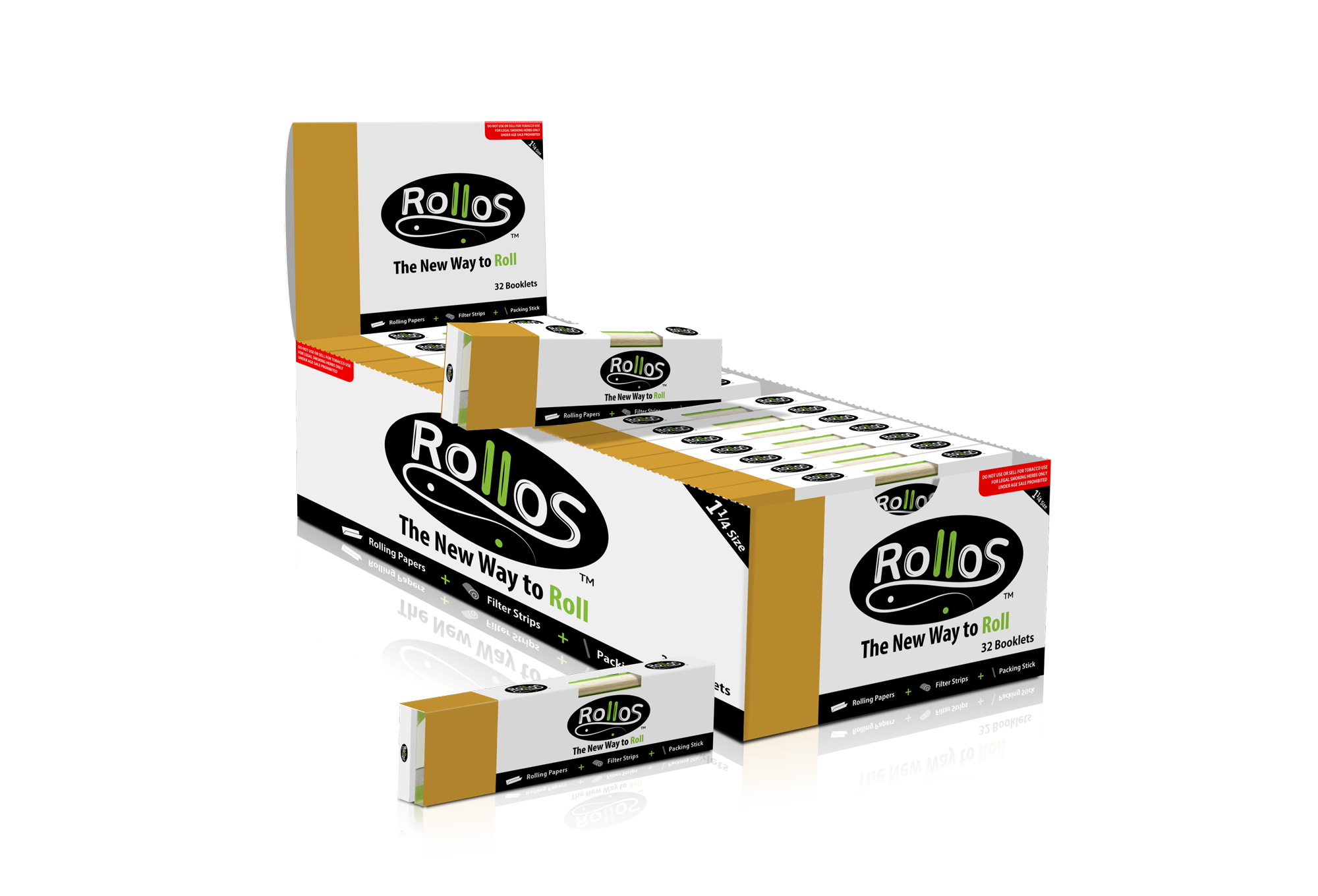 Rollos Rolling Paper Gold Edition (1-1/4) - Lighter USA