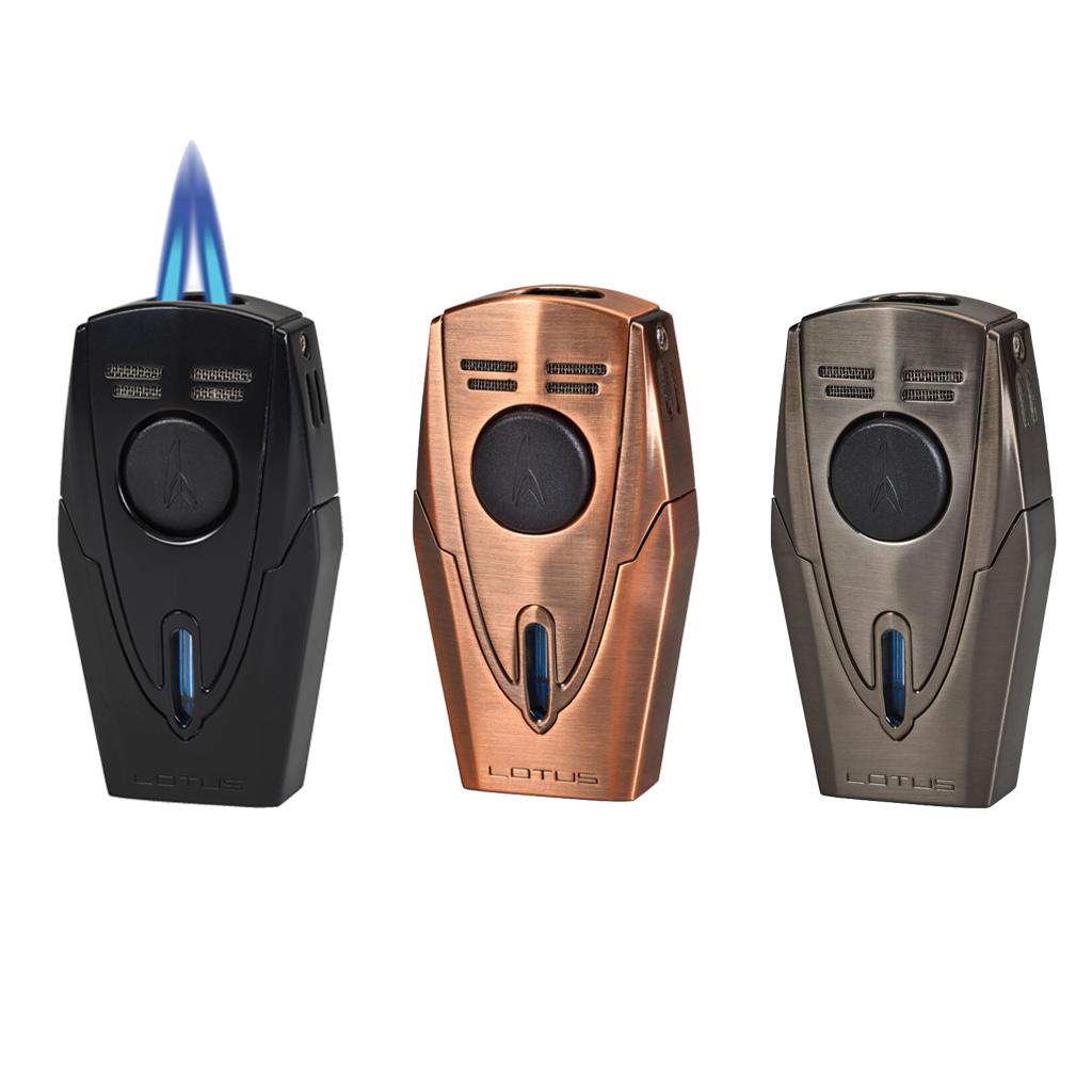 Lotus Fury Twin Point Flame Lighter w/ Punch -