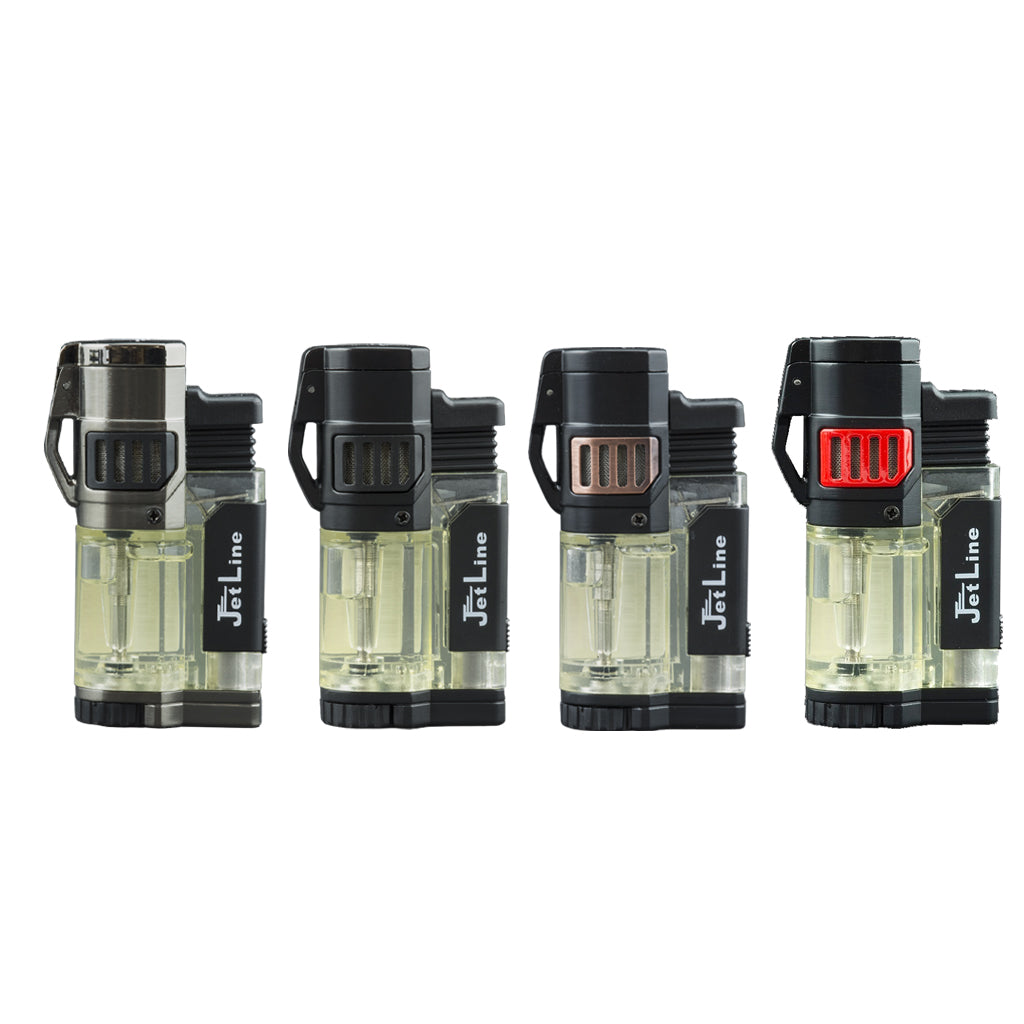 Jetline Diego Triple Flame Pocket Lighter w/ Punch Cutter -