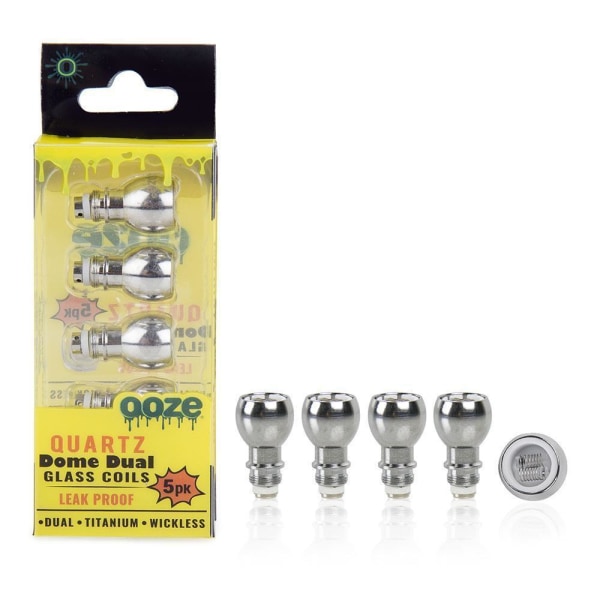 Ooze Dome Dual Quartz Coils 5PC/PK - Quartz