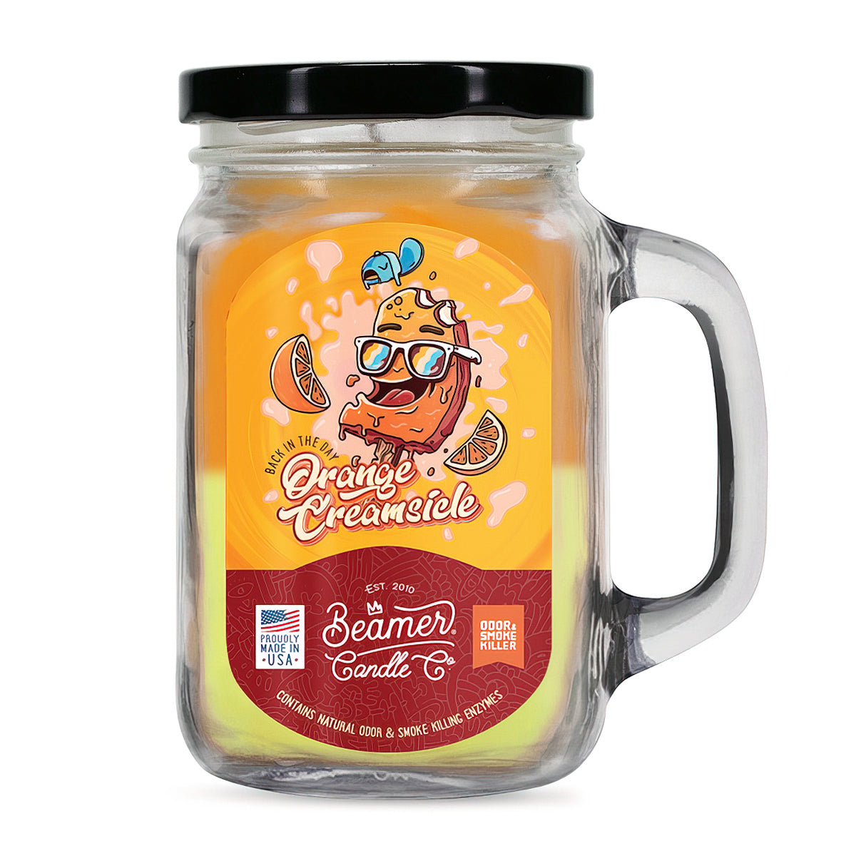 Beamer Candle Co Smoke Killer Collection - USA Made Candle - 12 oz Back in the Day Orange Creamsicle