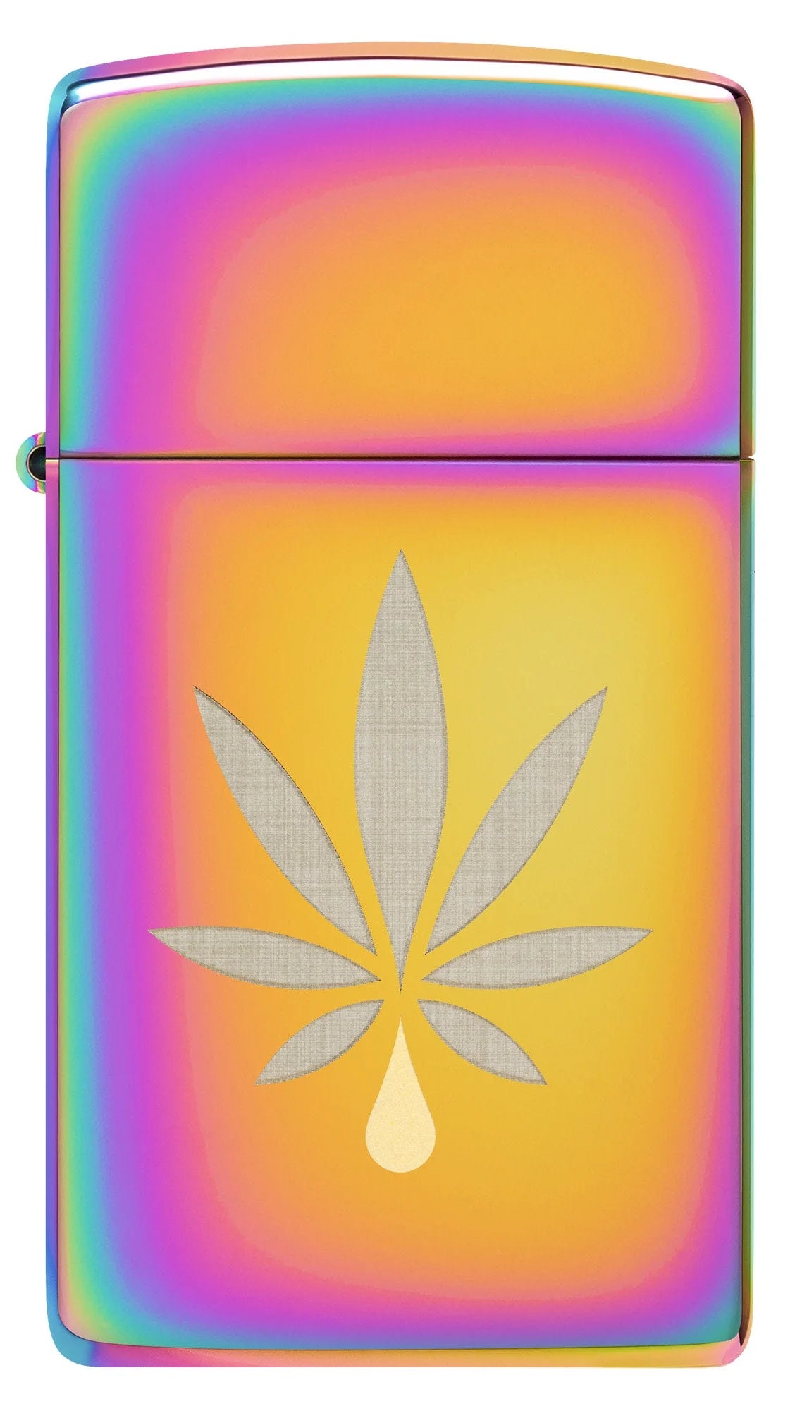 Zippo Lighter - Multi Color Slim Cannabis Leaf -