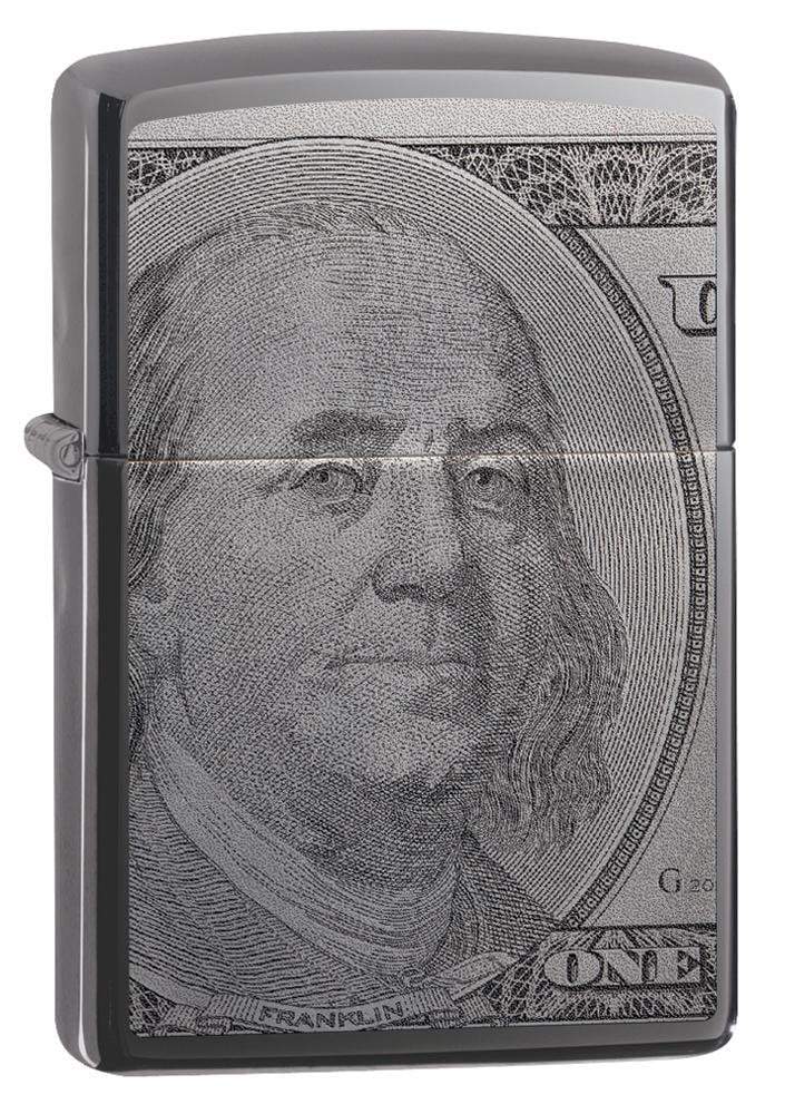 Zippo Lighter - "It's all about the Benjamin's, baby" Black Ice -