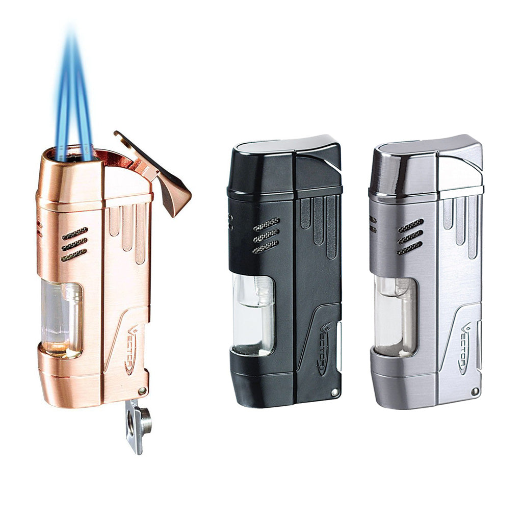 Vector Delta Dual Flame Torch Lighter with Cigar Punch -