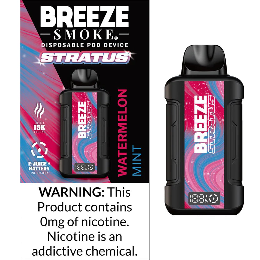 Breeze Stratus 0% Nicotine Disposable Vape (15,000 Puffs) -