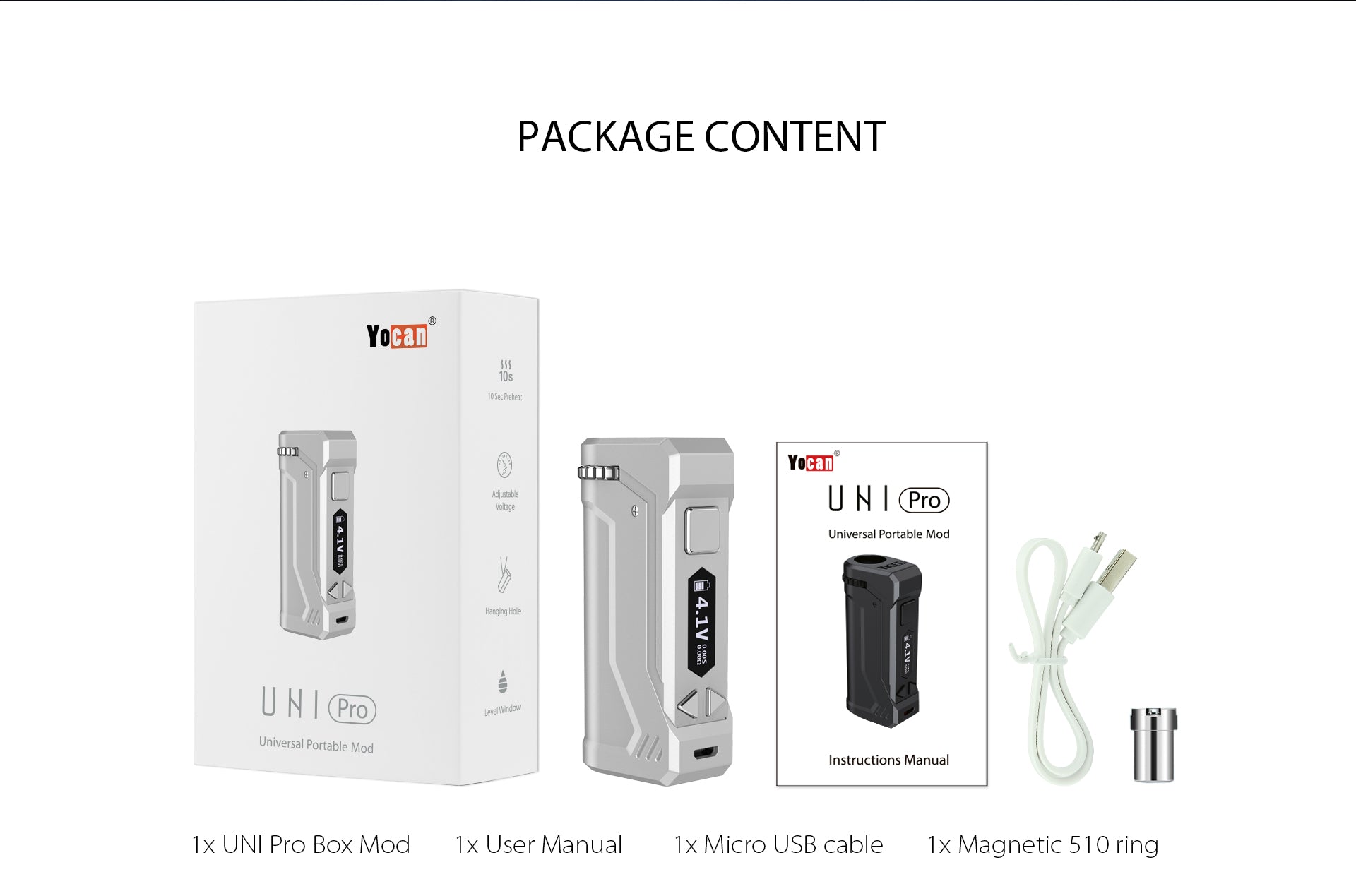 Yocan UNI Pro - What's in the Box