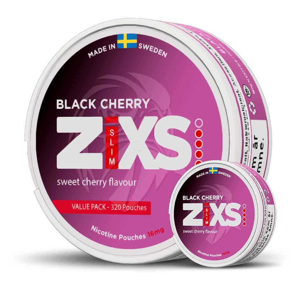 Zixs Nicotine Pouches Mega Cans Black Cherry - 320 Pouches 8MG -