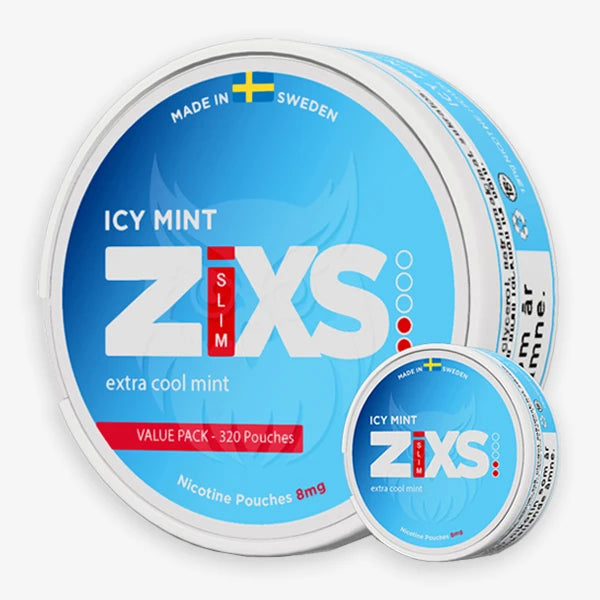 Zixs Nicotine Pouches Mega Cans Icy Mint - 320 Pouches 4MG -