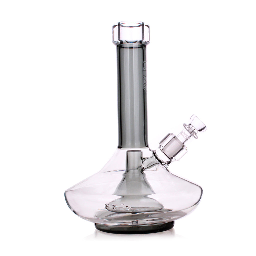 GRAV FISSION DOWNSTEM PERC SMALL WIDE BASE BONG - 14mm Smoke