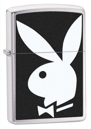 Zippo Lighter - Black / White Playboy -
