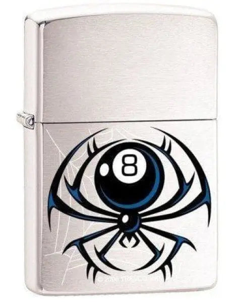 Zippo Lighter - 8-Ball Spider Brush Chrome -