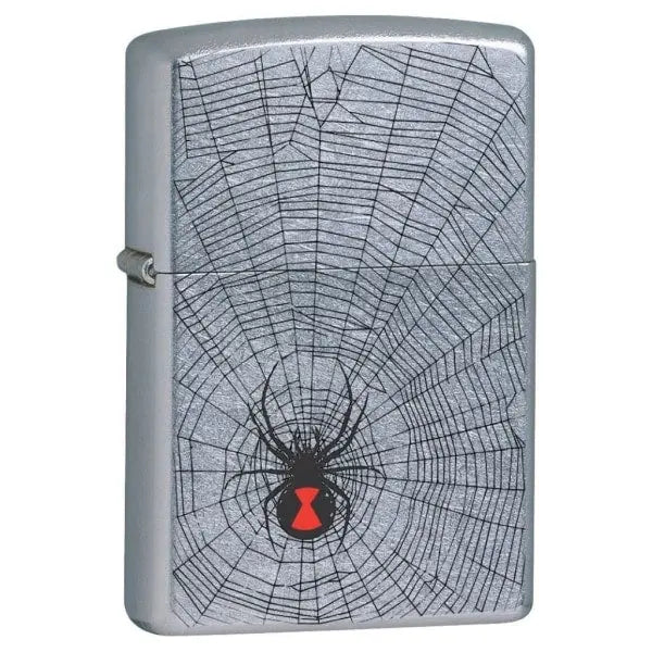 Zippo Lighter - Black Widow Street Chrome -